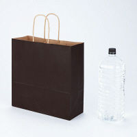 手提げ紙袋　丸紐　ベーシックカラー　こげ茶　M　1袋（50枚入）　スーパーバッグ  オリジナル