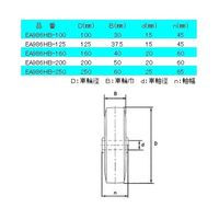 エスコ 160mm キャスター(自在金具) EA986HB-160 1個（直送品）