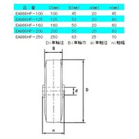 エスコ 250mm キャスター(自在金具) EA986HF-250 1個（直送品）