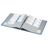 コクヨ ガバット名刺ホルダー(替紙式) A4縦 2穴 青 メイ-GT680B 1セット(3冊)