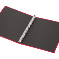 布貼りリングファイル　30穴　A4タテ　背幅34mm　3冊　アスクル　レッド  オリジナル
