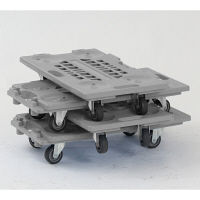 【平台車】 金沢車輌 連結静音樹脂台車（75φゴム） JC-200GS 1セット（4台：1台×4）