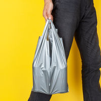 アスクル　レジ袋（シルバー）　20号　0.02mm厚　1セット（3000枚：100枚入×30袋）  オリジナル