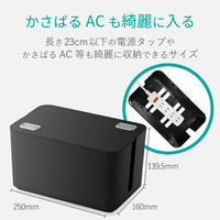 エレコム ケーブル収納ボックス 4個口 ブラック EKC-BOX002BK（直送品）