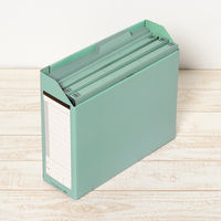 プラス　ボックスファイル　A4ヨコ　背幅100mm　グリーン　緑　10冊　業務用パック　87530