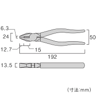 フジ矢 ペンチ（樹脂グリップ付） 175mm 1050175 1セット（1丁入）