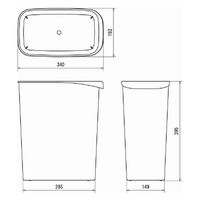 リス くず入れ 角型 18L ゴミ箱 ブラック 1セット（5個）（20Lゴミ袋対応） デスクサイド ダストボックス 幅192×奥行340×高さ395mm