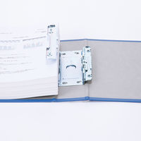 アスクル　パイプ式ファイル 両開き　ベーシックカラースーパー（2穴）A4ヨコ　とじ厚50mm背幅66mm　ブルー　10冊  オリジナル