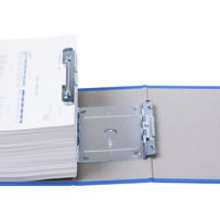 アスクル　パイプ式ファイル 両開き　ベーシックカラースーパー（2穴）A4ヨコ　とじ厚100mm背幅116mm　ブルー　  オリジナル