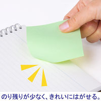 アスクル　ふせん　貼ってはがせるオフィスのノート　75×75mm　パステルカラー　4色セット　5冊  オリジナル