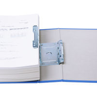 アスクル　パイプ式ファイル 両開き　ベーシックカラースーパー（2穴）A4タテ　とじ厚70mm背幅86mm　ブルー　3冊  オリジナル