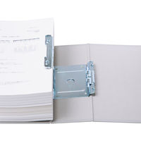 アスクル　パイプ式ファイル 両開き　ベーシックカラースーパー（2穴）A4タテ　とじ厚90mm背幅106mm　グレー　10冊  オリジナル
