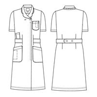 ナガイレーベン ナース服　Hospar Stat（ホスパースタット） ナースワンピース 半袖 HO-1937 ホワイト×サックスブルー LL