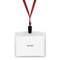 ループ式吊り下げ名札 チャック式 赤 10組 オープン工業　N-21P-A-RD