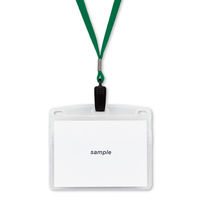 ループ式吊り下げ名札 チャック式 緑 100組 オープン工業　N-21P-A-GN