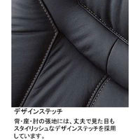 イトーキ　カテドラ　オフィスチェア　革張り　肘付　ブラック　YJ3H-BL-EL　1脚　（直送品）