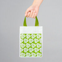 PE手提〈底マチタイプ〉 平紐 グリーン SS 1袋（50枚入）ラッピング用品 ヘッズ  オリジナル