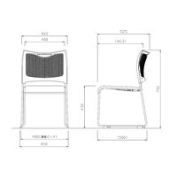 アイリスチトセ　樹脂メッシュスタッキングチェア　ホワイト/グリーン　4脚セット　（直送品）