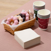 イデシギョー　植林木4つ折り　紙ナプキン　未晒し　1袋（125枚入）