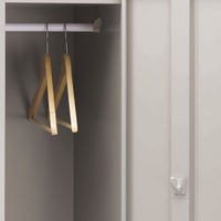 エムテックス ジョイントスチール組立式ロッカー シリンダー錠 1連2段2人用 ライトグレー 幅300×奥行515×高さ1650mm 1台