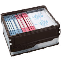 【折りたたみコンテナ】 アスクル 「現場のチカラ」 ペタンコC-40B ブラウン 1個  オリジナル