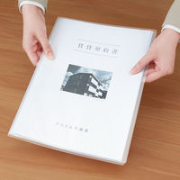 アスクル　クリアファイル　A4タテ　10ポケット　10冊　透明表紙　5色セット　固定式　クリアホルダー  オリジナル