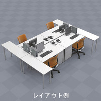 プラス　フラットライン　ワークテーブル　幅1800×奥行700mm　メープル　1台