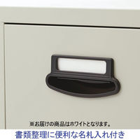 【設置込】QUEST A4ファイリングキャビネット 4段 ホワイト 幅388×奥行620×高さ1335mm 1台 鍵付き 引き出し フルオープン式 スチール製