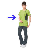 フォーク ジップアップスクラブ ライム×モスグリーンLL 7014SC-6-LL 1枚　スクラブ（直送品）