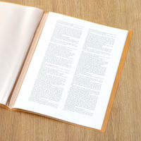 アスクル　クリアファイル　A4タテ　10ポケット　透明表紙　オレンジ　固定式　クリアホルダー  オリジナル