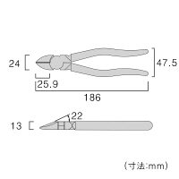 フジ矢 電工名人強力ニッパ 770-175