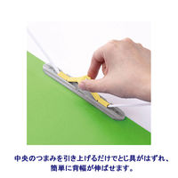 アスクル　背幅伸縮ファイル　A4タテ　紙製　10冊　グリーン　緑  オリジナル