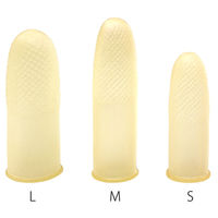 プラス 指サック アメ色S 袋入 KM-301A 1パック(10個)（直送品）