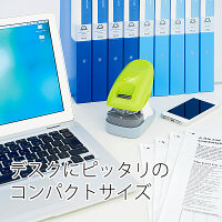 プラス　針なしホッチキス　ペーパークリンチ　卓上型グリーン　31211