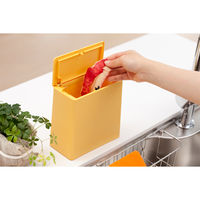 ideaco TUBELOR mini flap（チューブラーミニフラップ） ブラック 1個 1.4L プッシュペール ふた付ゴミ箱 スリム卓上サイズ