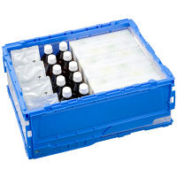 【折りたたみコンテナ】 アスクル 「現場のチカラ」 ペタンコC-30B ブルー 1セット（100個：5個入×20箱）  オリジナル