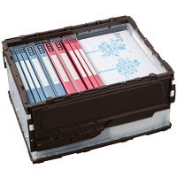 【折りたたみコンテナ】 アスクル 「現場のチカラ」 ペタンコC-40B ブラウン 1セット（100個：5個入×20箱）  オリジナル