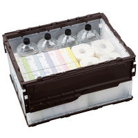 【折りたたみコンテナ】 アスクル 「現場のチカラ」 ペタンコC-50B ブラウン 1セット（100個：5個入×20箱）  オリジナル