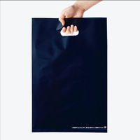 アスクル 小判抜き手提げ袋(印刷あり) ハードタイプ ネイビー L 1セット（250枚：50枚入×5袋）  オリジナル