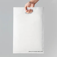 アスクル 小判抜き手提げ袋(印刷あり) ハードタイプ ホワイト L 1セット（500枚）  オリジナル