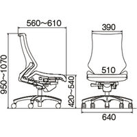 【設置込】イトーキ　エフチェア　クロスバック　ハイバック　ベースカラーホワイト　肘無し　アンバーオレンジ　KF-330GS-W9D3　1脚（直送品）