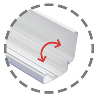 KSS　片開きプラスチックモール（両面テープ付）　壁用モール　ホワイト　長さ50cm×約幅40mm　OS4020TWEZ　1本