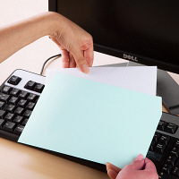 ムトウユニパック ナチュラルカラー封筒 長3横型 ブルー 500枚（100枚×5袋）