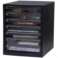 ナカバヤシ　レターケース　A4タテ　浅型7段　ブラック　A4E-S7B　1箱（4台入）