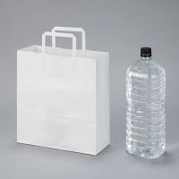 平紐クラフト紙手提袋薄型エコノミー260×280×100 白 1セット（100枚：50枚入×2袋）  オリジナル