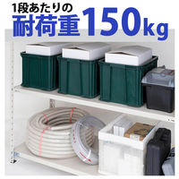 プラス KR軽量ラック （天地4段） 幅1212×奥行612×高さ1500mm ライトグレー 1台（3梱包）