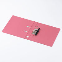 アスクル　リングファイル　A4タテ　2穴　レバー式アーチファイル　背幅43mm　ローズ　赤　シブイロ オリジナル