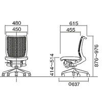 CWJ4ZA FEA4 |オカムラ ヴィスコンテ オフィスチェア コンパクト ローバック 肘無し ブルー 1脚（直送品）