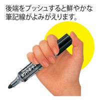 ホワイトボードマーカー ノックル 太字平芯 黒 10本 ぺんてる