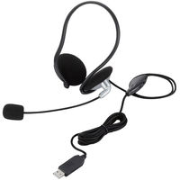 エレコム　USBヘッドセット(ネックバンドタイプ)　HS-NB05Uシリーズ　シルバー　ボリュームコントローラー付/1.8m　HS-NB05USV　1個